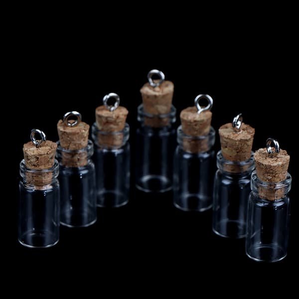 10 stk. Mini glasflasker små hætteglas kork glas krukker multi usag