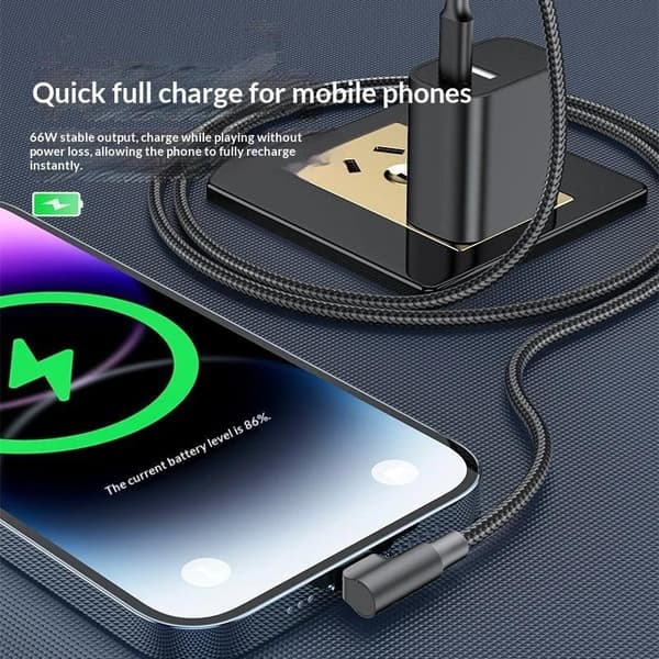 90 asteen PD 60W USB C 1M pikalatauspunottu kaapeli puhelimeen E size1