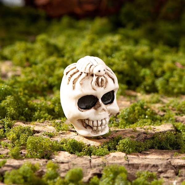 Halloween Resin Ghost Skull Tombstone Miniatyr Figurer Dukkehus A7
