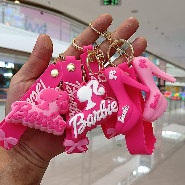 Vaaleanpunainen Barbie-avainnippu riipus Love Key Ring case Char 7