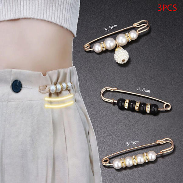 3 Stk Dameklær Brosjesett Perle Rhinestone Brosjer til F  3PCS