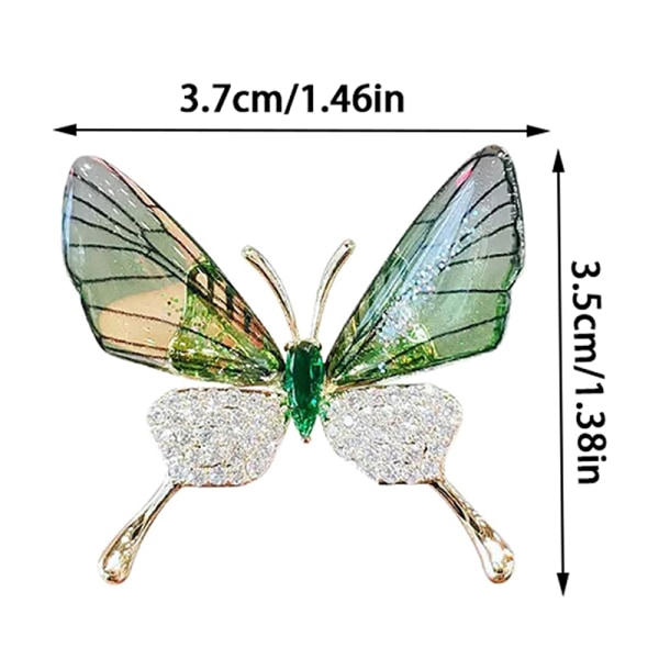 Butterfly Themed Fashion Emalj Crystal Strass Brosch Pin