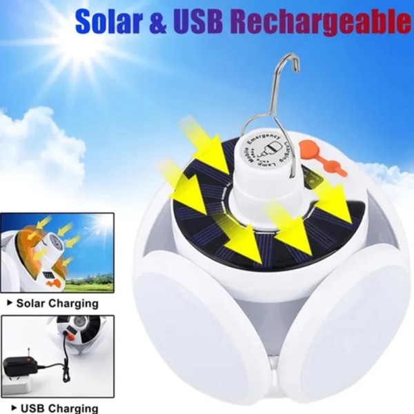 Solar Outdoor Folding Light Bærbar USB Oppladbar Fotball