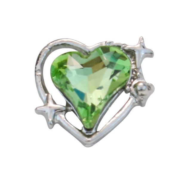 5 kpl Nail Diamond Nail Art Decor Heart Love Diamond Heart Nail Green