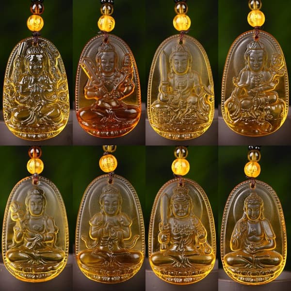 Avalokitesvara Manjushri Hängsmycke Halsband Lyckobringande Skyddsgud A4