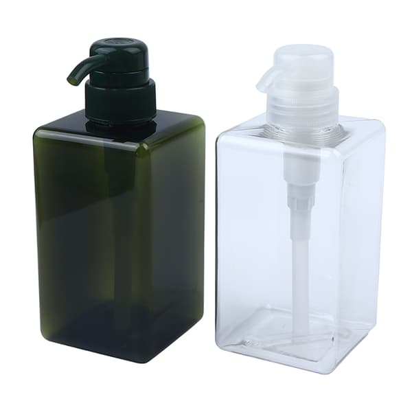 450 ml tom påfyllningsbar färgad plastlotionpumpflaskor Blue