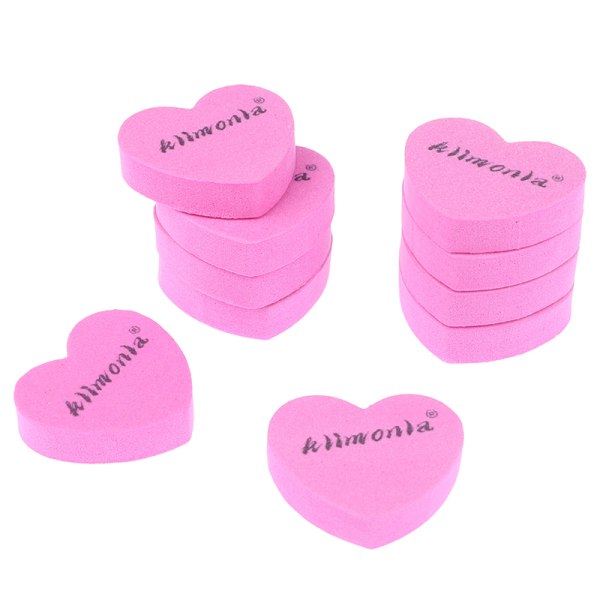 10st rosa hjärta form nagelfil manikyr verktyg nagel smärgelbräda