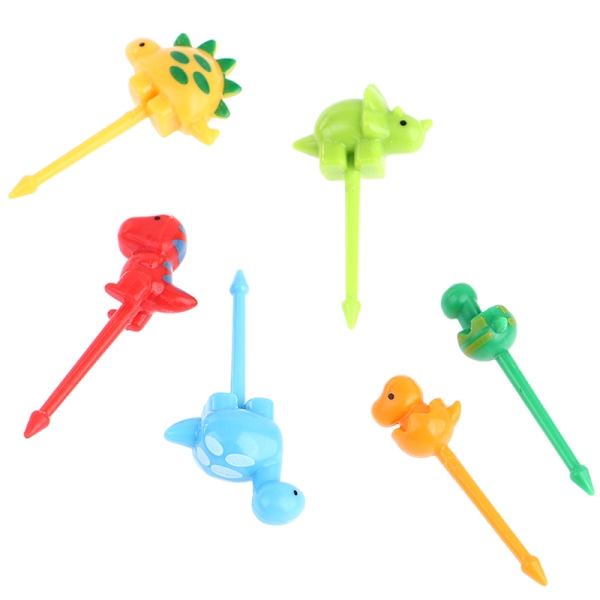6 kpl/setti Mini Eläin Sarjakuva Syömäpuikot Lasten Välipala Hedelmähaarukka Multicolor