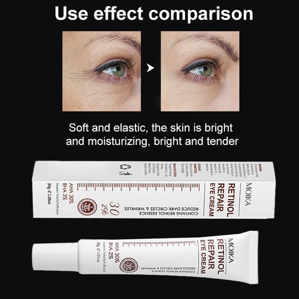MOIKA Retinol Reparerende Øjencreme Reducerer Fine Linjer og Mørke Rande 30g