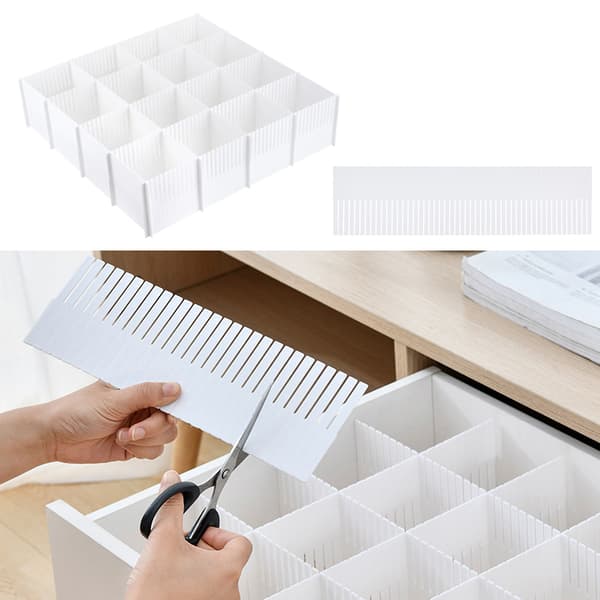 DIY Justerbar Skuffeskiller Kombination Skillevæg White