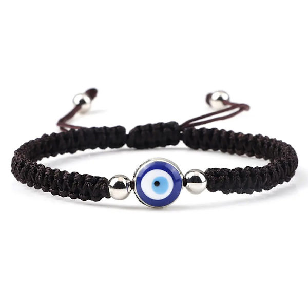 Nytt Evil Eye flätat armband Lucky Röd Svart Färg Tråd Coup A2