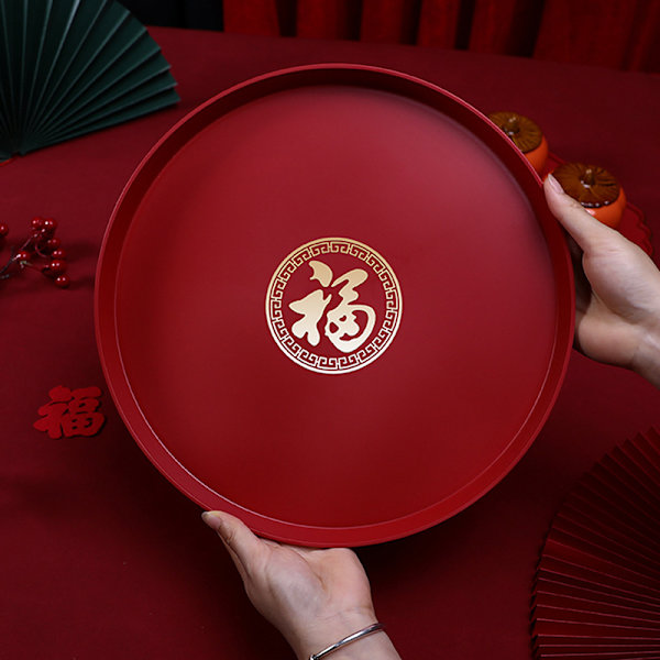 Hot Red Plastic Bakke Aflang Rund Firkantet Toast Xi Tray Hotel W A