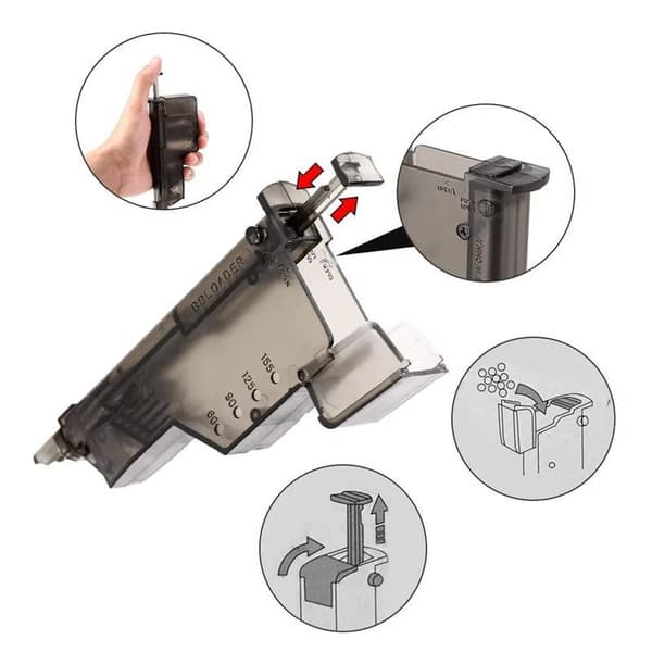 Plastik 6mm BB Speed Loader Krigsspil BB Loader Udendørs Jagt A4
