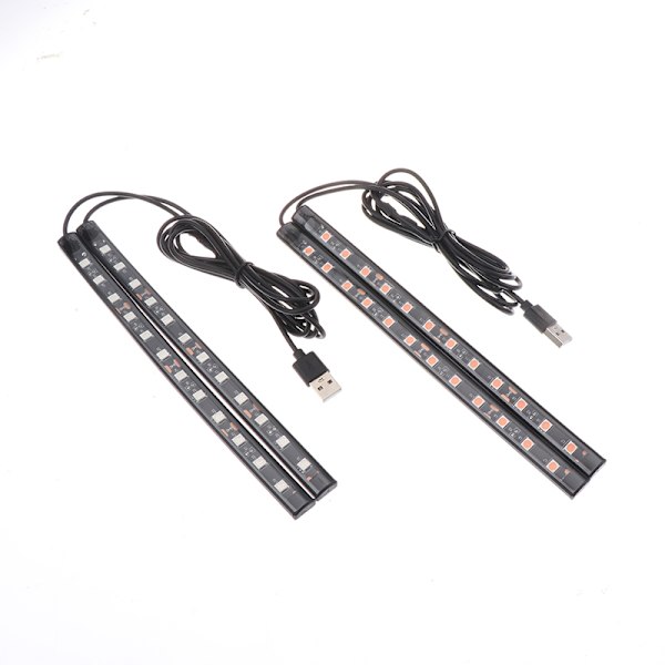 24 LED One Tow To ensfargede bilfotgulv dekorasjonspærer Blue USB