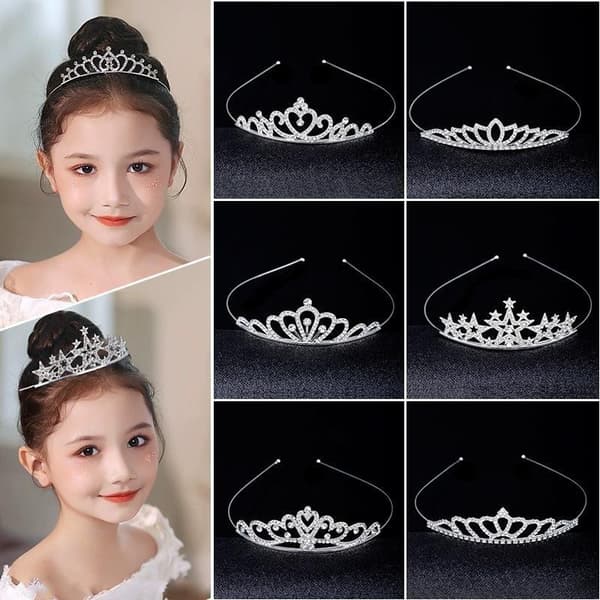 Prinsesskrona för flickor Rhinestone Crystal Pannband Brud Huvud A3