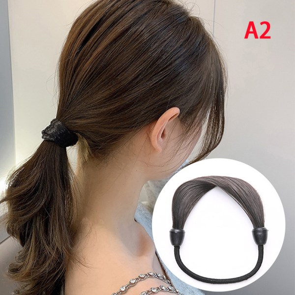 Mote parykk Flettet hårbånd for kvinner Pigtail Type Rubber Ban A2
