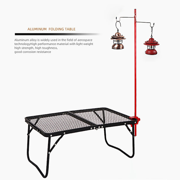 1 stk Campinglanternestativ Avtakbare lanternehengere Bærbar L Black 1 Hanger