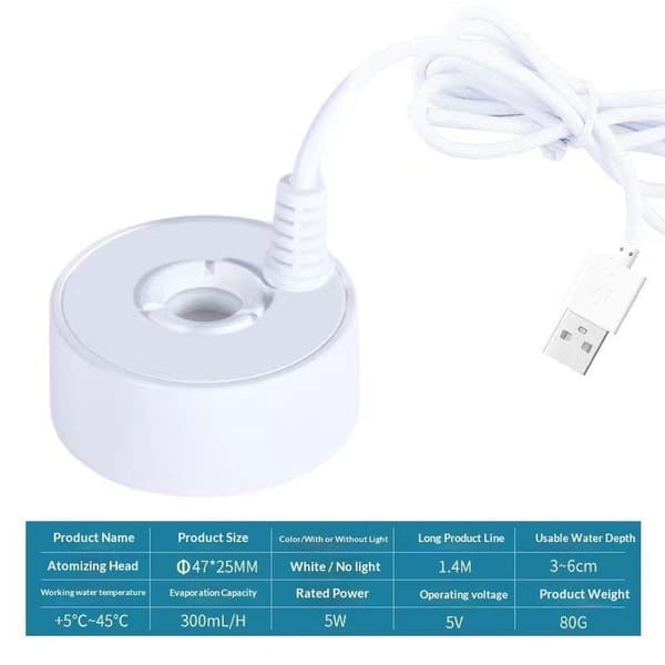 5V USB Mist Maker Fogger Nebulizer Vattenfontän Akvarium Damm A1