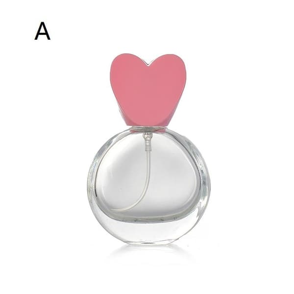 25 ml tomma parfymsprayflaskor i glas med hjärtformat lock, påfyllningsbara 25ML