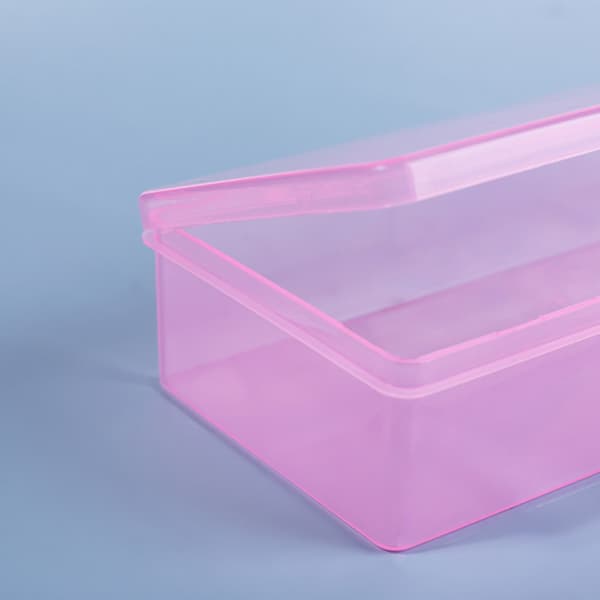Transparent Förvaringslåda Display Organizer Case Nagelmanikyr Ki Pink