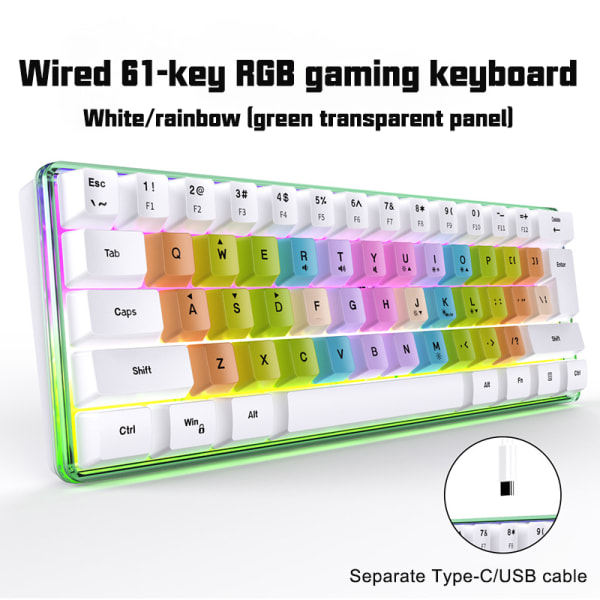 61 Key RGB Gaming Mekaaninen Feel Langallinen Membrane Keyboard E-Spo A4