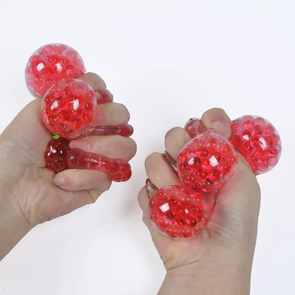 1/2 st kristalljordgubbe TPR fruktformad sensorisk fidget för lindring 2PCS