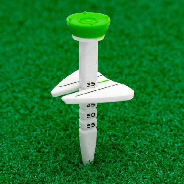 Allsidig Golf Double Tee Step Down Golfballholder Plast Ad Green