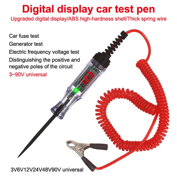 1 stk digitalt display spenningskrets tester 6V 12V 24V Diagnosti 3