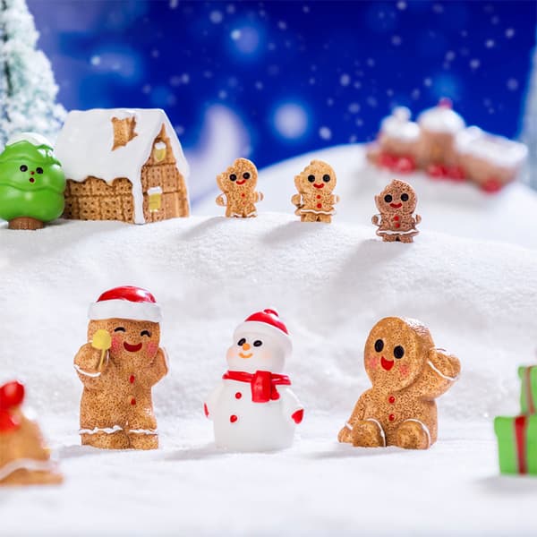 Mini Julepynt Gingerbreadmand Snemand Mikrolandskab A4