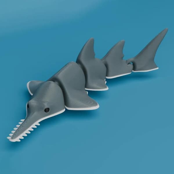 Flexibel Simulering Marin Djurprydnad 3D-printad Haj Ki A2