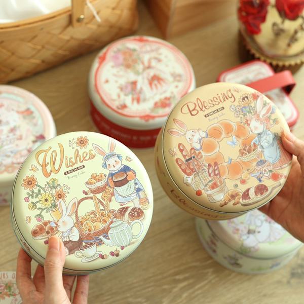 Ny håndmalet Illustration Tin Box smykker Candy Wedding Fa B