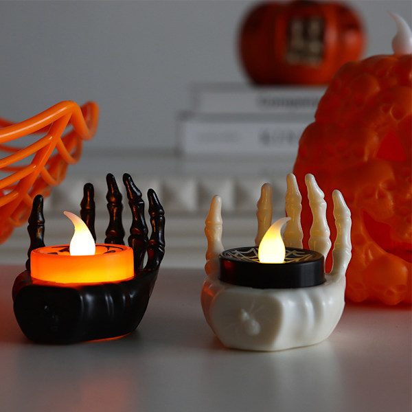 Stearinlys LED DIY Sikkerhed Halloween Tilbehør Atmosfære Dekoration Black