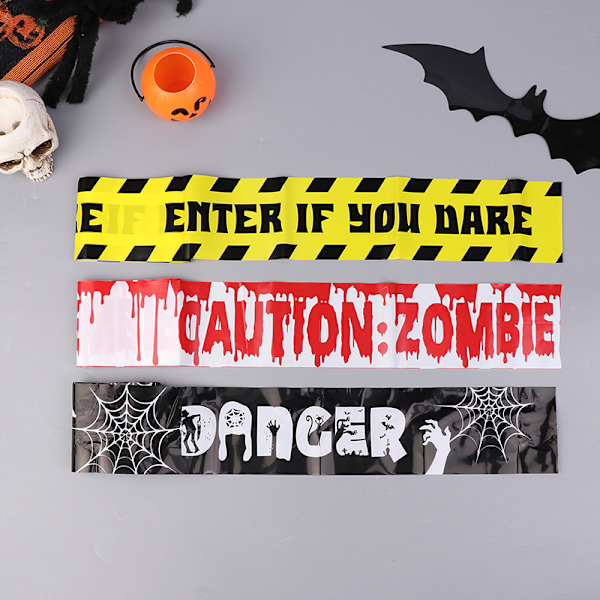1Pakke 5M Halloween Advarselstape Vindu Prop Du Tør Zombie Pos Black