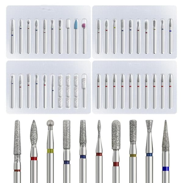 10 stk. elektriske neglebor til manicure, pedicure, wolfram D 2