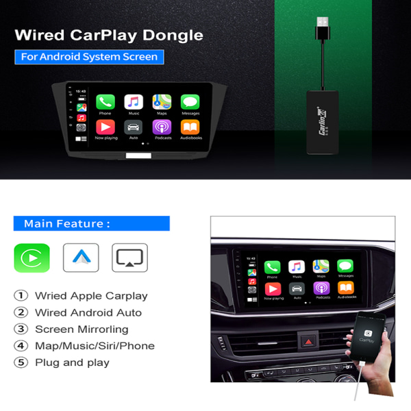 Car Link Dongle Universal Auto Navigation Player USB Dongle Black