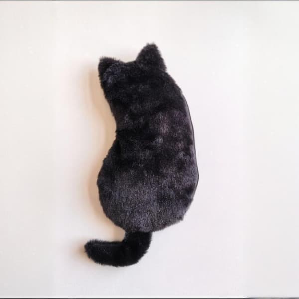 Kattformet plysj pennal Black