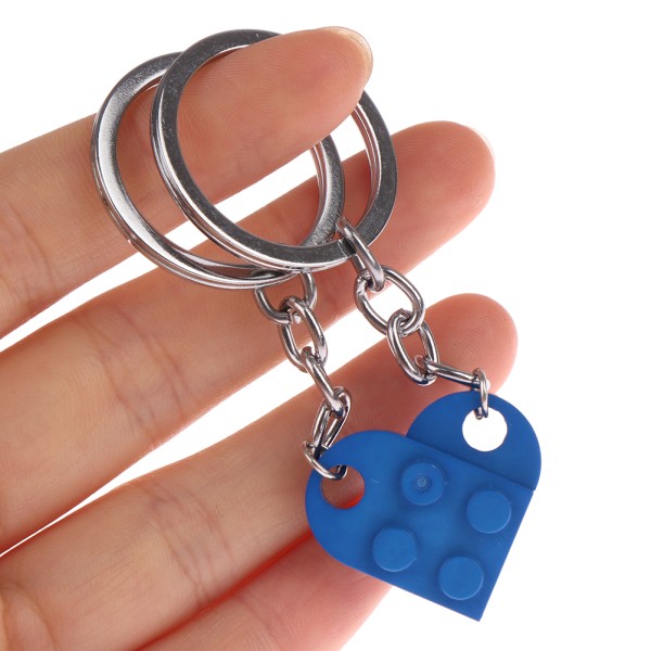 2 kpl Söpö Love Heart Brick -avaimenperä Blue