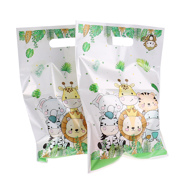 10 stk. Jungle Safari Zoo Tema Godteri Gavepose Bursdagsfest Pac 25*16.5CM