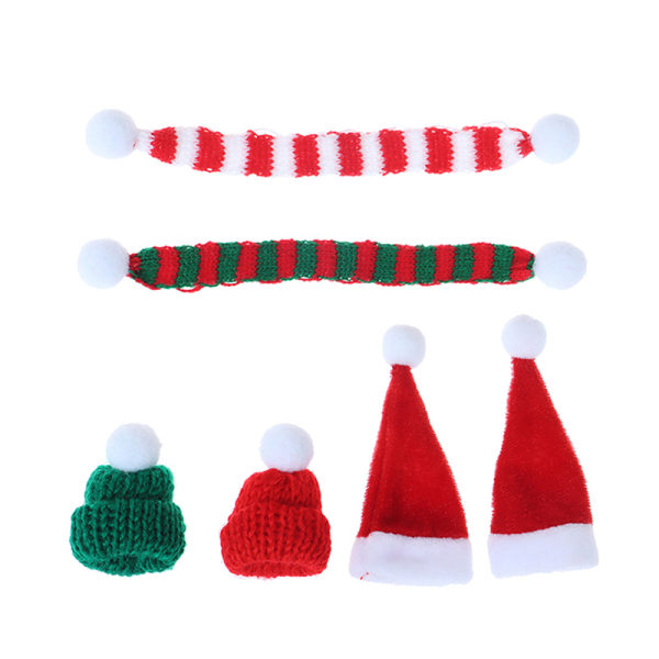 2st Xmas Mini Scarf Hatt Dekor Docka Kläder Tillbehör Jul A1