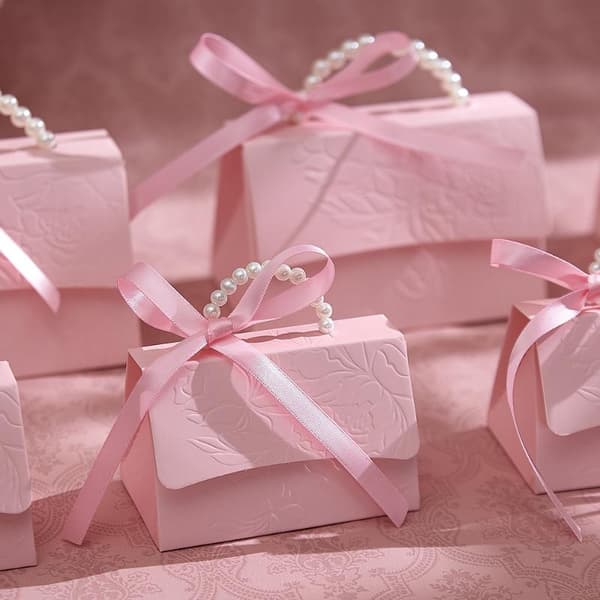 10PCS Pärla Bärbar Presentförpackning Bröllop Bärbar Souvenir Bröllop S