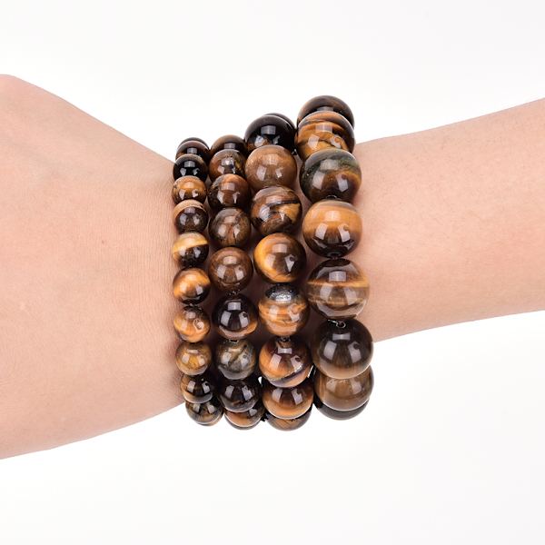 Tiger Eye Stone Lucky Bless Beads Menn Kvinne Smykker 8mm