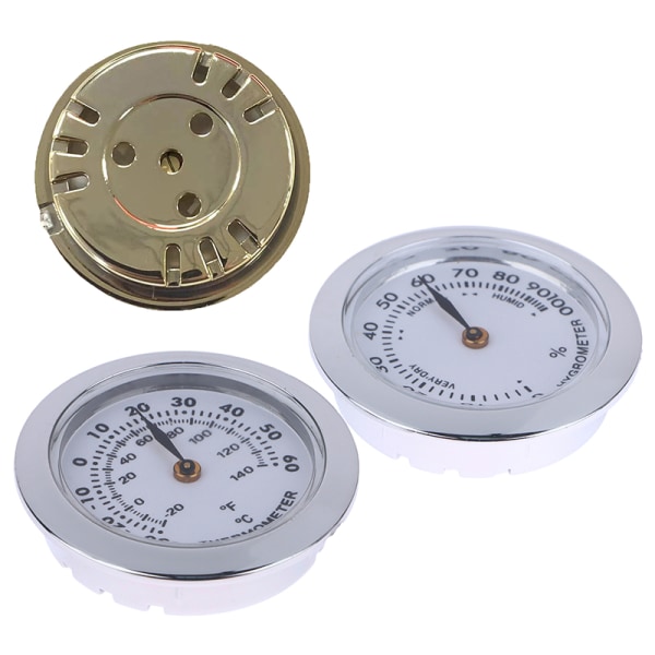 Direct Pin Embedded 37mm Pointer Mini Termometer Hygrometer Fo Thermometer Gold