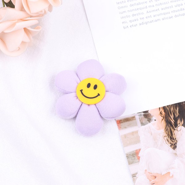 Smiley Flower Shoe Charm DIY Skospænde Farverig Flower Broche Purple