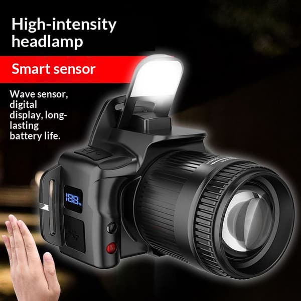 LED Sensor Pannlampa Camping Sökljus Framlyktor Strålkastare A3