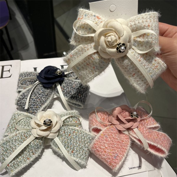 Håndlavet stof blomst sløjfe hår klip barrettes Fashion hestehale A4