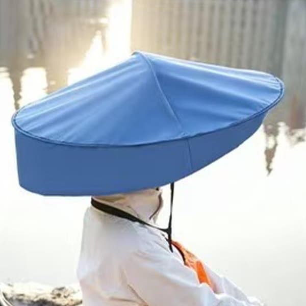 Håndfri solhatt UV-beskyttelse sammenleggbar paraplyhatt Navy blue