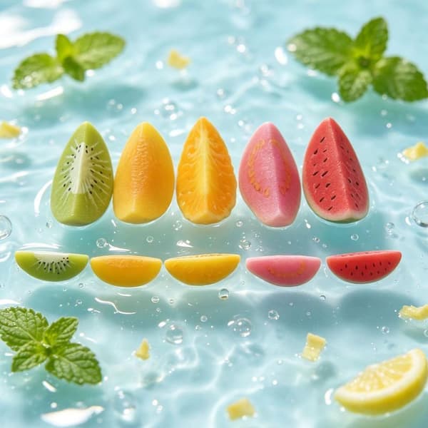 10 st. dockhus mini skivad frukt vattenmelon guava kiwi re A7 10pcs