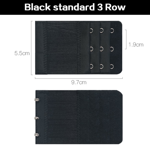 Dame BH Extension Strap Extenders Spenner Elastisk Extender Br 12(3R3H black)