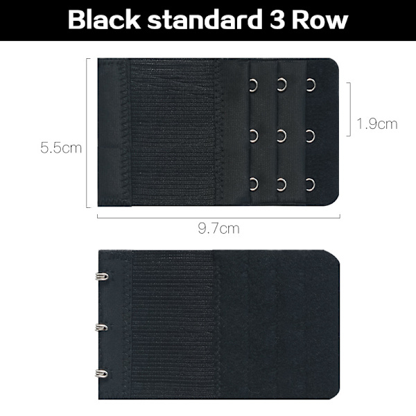 Kvinder BH Extenders Strap Extenders Spænder Elastic Extender Br 12(3R3H black)