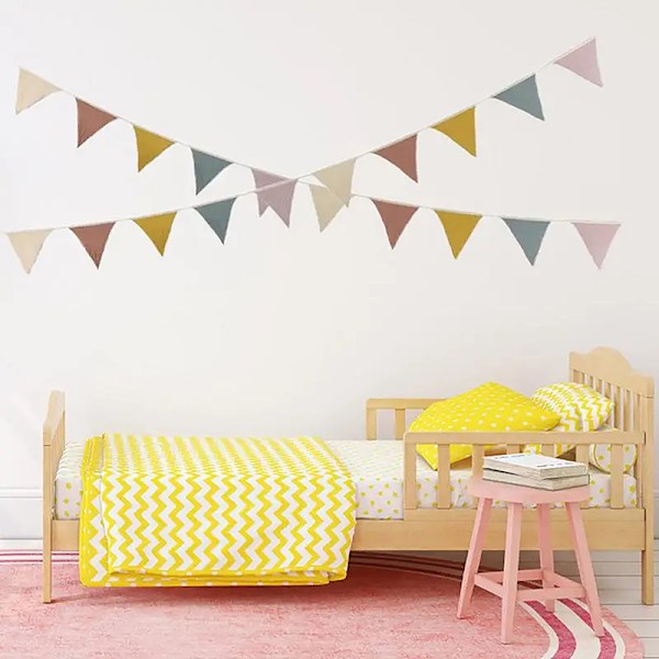 Heng flagg vimpel banner flagg vaskbar bomullsstoff trekant Green 2.6M